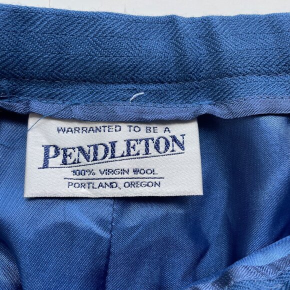 Pendleton Women’s Flat Front Trousers Slacks Pants Size 10 Blue 100%‎ Wool Lined - Picture 3 of 14
